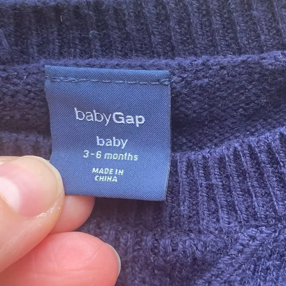Baby gap dark blue knit sweater size 3-6 months